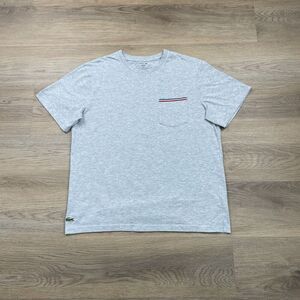 Lacoste Shirt Mens Large Gray Tennis Regular Fit Short Sleeve Logo